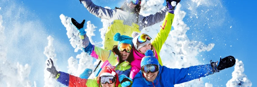 @skier neige avec les enfants